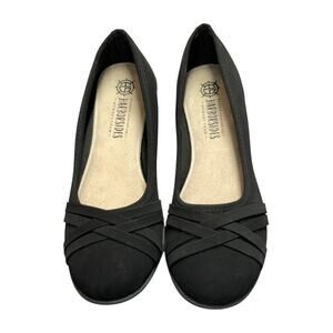 Harborsides Black Memory Foam Flats Women’s Size 8.5 Comfort Slip On Shoes